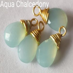 Drop Shape Natural Auqa Chalcedony Gemstone Pendant Wholesale 925 solid Sterling Silver Pendant Jewelry For Suppliers