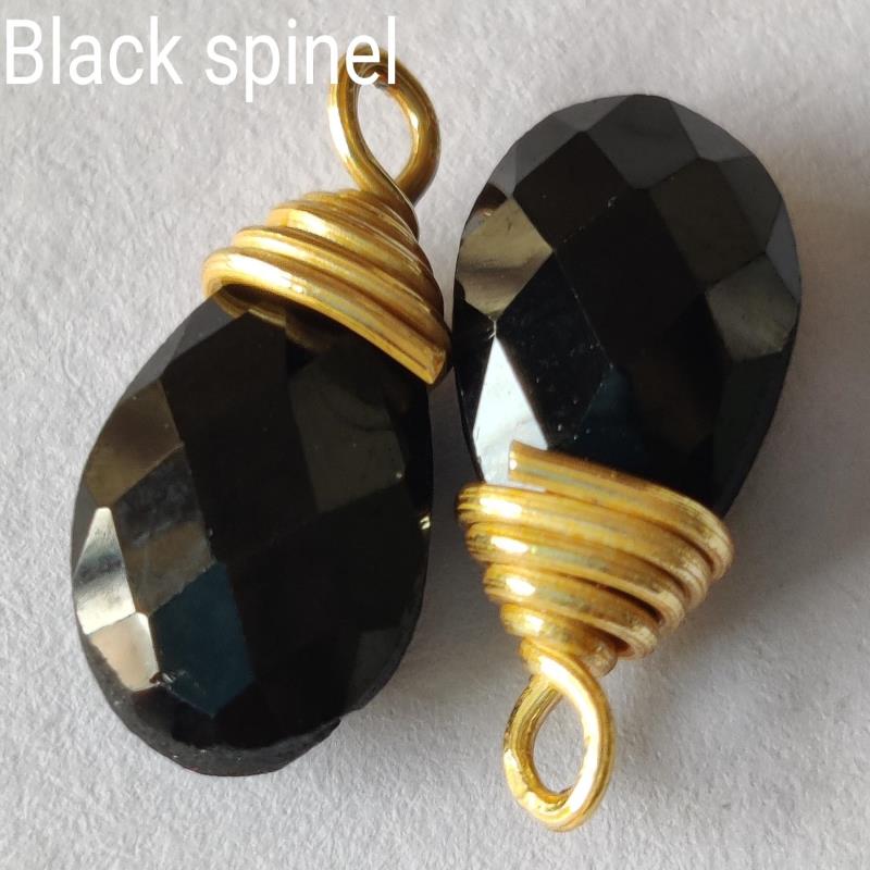 Natural Black Spinel Gemstone 925 SSolid Sterling Silver Pendant 18 k gold Plated Pendant Jewelry For Wholesaler
