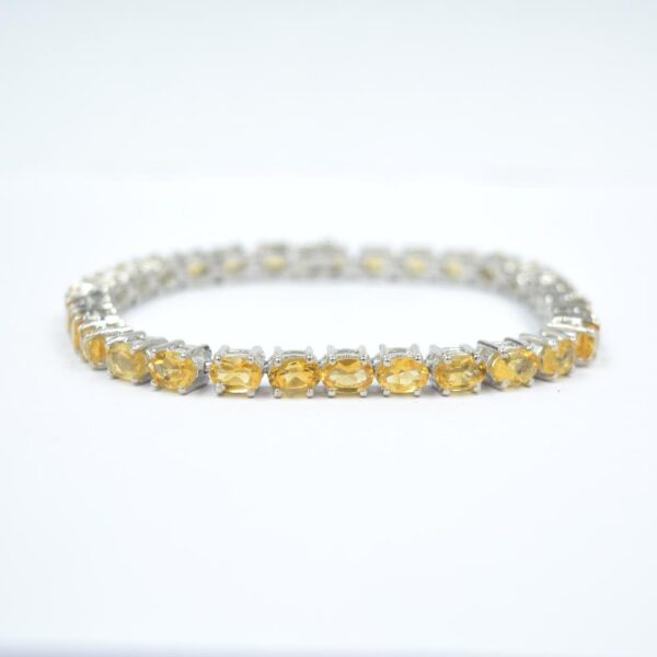 New Trendy Natural Yellow Citrine Gemstone Handmade Bracelet 925 Sterling Silver Jewelry for wholesalers and suppliers