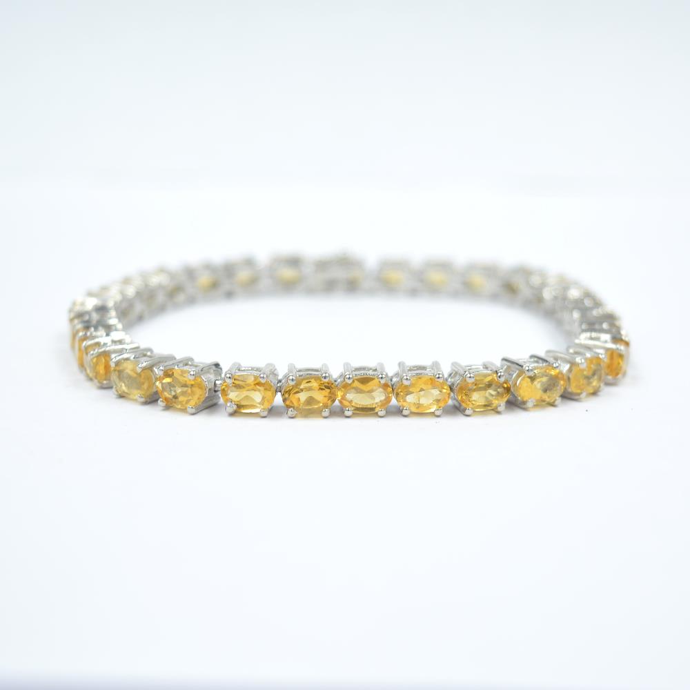 New Trendy Natural Yellow Citrine Gemstone Handmade Bracelet 925 Sterling Silver Jewelry for wholesalers and suppliers