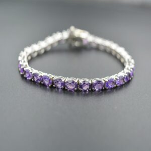 Genuine Amethyst Gemstone Bracelet 925 Sterling Silver Bangle oval Shape Cuff Bracelets Jewelry For Wholesale Suppliers