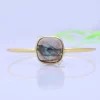 Elegent Natural Labradorite Gemstone 925 Sterling Silver Bangle, Handmade Bangle For Wholesale Suppliers