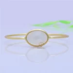 Gorgeous Natural White Moonstone Gemstone Bangle 925 Solid Sterling Silver Handmade Gemstone Bangle For Wholesale Suppliers