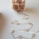 Rose Quartz Chain Gemstone Beads Wire Wrapped Chain silver Plated 925 Silver Gemstone For Suppliers & Manufacturer