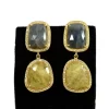 18k Gold Plated Multi Blue & Yellow Sapphire Gemstone Dangle & Drop Earring, Wholesale 925 Sterling Silver CZ Long Drop Earrings
