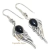 Natural Black Onyx Gemstone Handmade 925 Solid Sterling Silver Jewelry Earrings