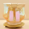 Fancy Natural Pink Chalcedony Gemstone 925 Sterling Silver Drop & Dangle Earrings Handmade Bezel Set For Suppliers
