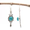 Natural Turquoise Gemstone Drop & Dangle Earrings Sterling Silver, Handmade Silver Blue Gemstone Earrings Jewelry For Suppliers