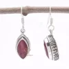 Natural Ruby Gemstone Boho Dangle Earrings, 925 Sterling Silver Solid Drop & Dangle Earrings Jewelry For Wholesale Suppliers
