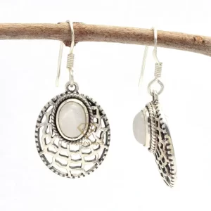 Quality Natural Rainbow Moonstone Gemstone Drop Earring 925 Sterling Silver, Handmade Boho Earrings For Wholesale Suppliers