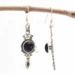Natural Black Onyx Gemstone Hook Earrings 925 Sterling Silver, Handmade Black Worryless Gemstone Earrings Jewelry For Wholesaler