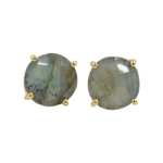Minimalist Labradorite Gemstone Stud Earring, 925 Sterling Silver