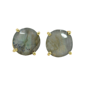 Minimalist Labradorite Gemstone Stud Earring, 925 Sterling Silver