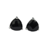 925 Sterling Silver Black Onyx Trillion Shape Stud Earrings