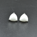 High Quality White Agate Quartz 925 Sterling Silver Stud Earrings