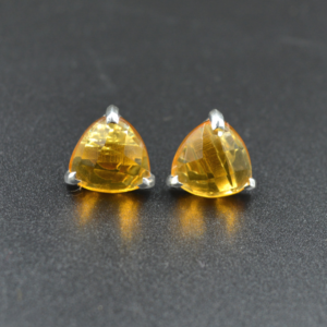 Citrine Quartz Gemstone Stud Earrings 925 Solid Sterling Silver Jewelry