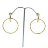 Women charm brushed finishing 24k gold plated brass metal plain earring high quality hot selling drop dangle earring -1165