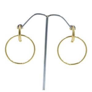 Women charm brushed finishing 24k gold plated brass metal plain earring high quality hot selling drop dangle earring -1165