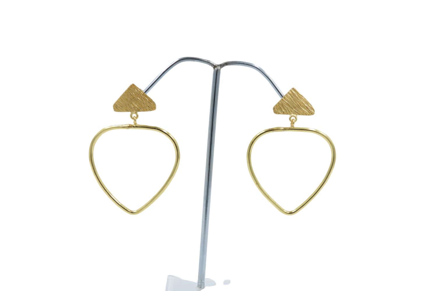 Best Selling Elegant Gold Plated Earrings for Women heart Gold Plated brass Earring Available at Bulk Price