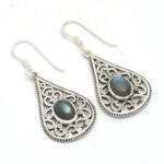 Labradorite Gemstone 925 Sterling Silver Drop & Dangle Earrings