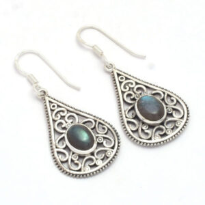 Labradorite Gemstone 925 Sterling Silver Drop & Dangle Earrings