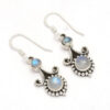 Rainbow Moonstone Boho Earrings 925 Sterling Silver