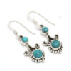 Turquoise Boho Earrings 925 Sterling Silver