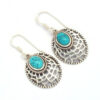 Natural Turquoise Gemstone Boho Earring 925 Sterling Silver