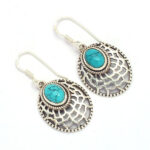 Natural Turquoise Gemstone Boho Earring 925 Sterling Silver