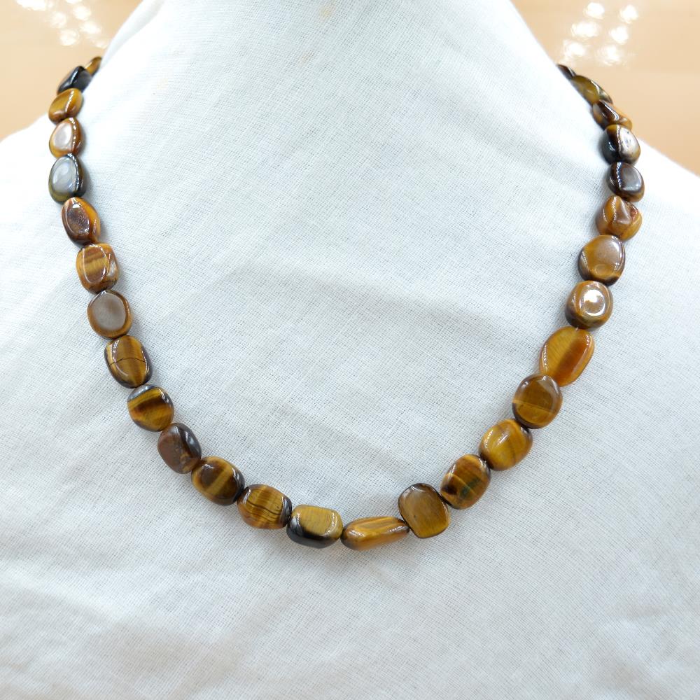 Gorgeous Tiger eye Gemstone gold Plated 925 sterling Silver Necklace Jewelry For Wholesale Suppliers