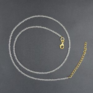 Natural crystal Gemstone Chain 925 Sterling Silver High-Quality 925 Sterling Silver Necklace crystal Gemstone Chain For Women