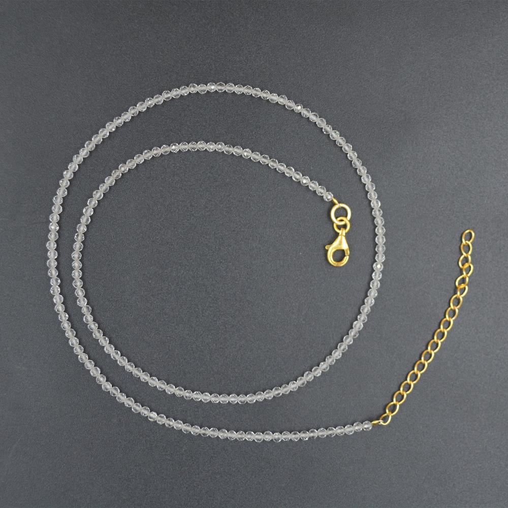 Natural crystal Gemstone Chain 925 Sterling Silver High-Quality 925 Sterling Silver Necklace crystal Gemstone Chain For Women
