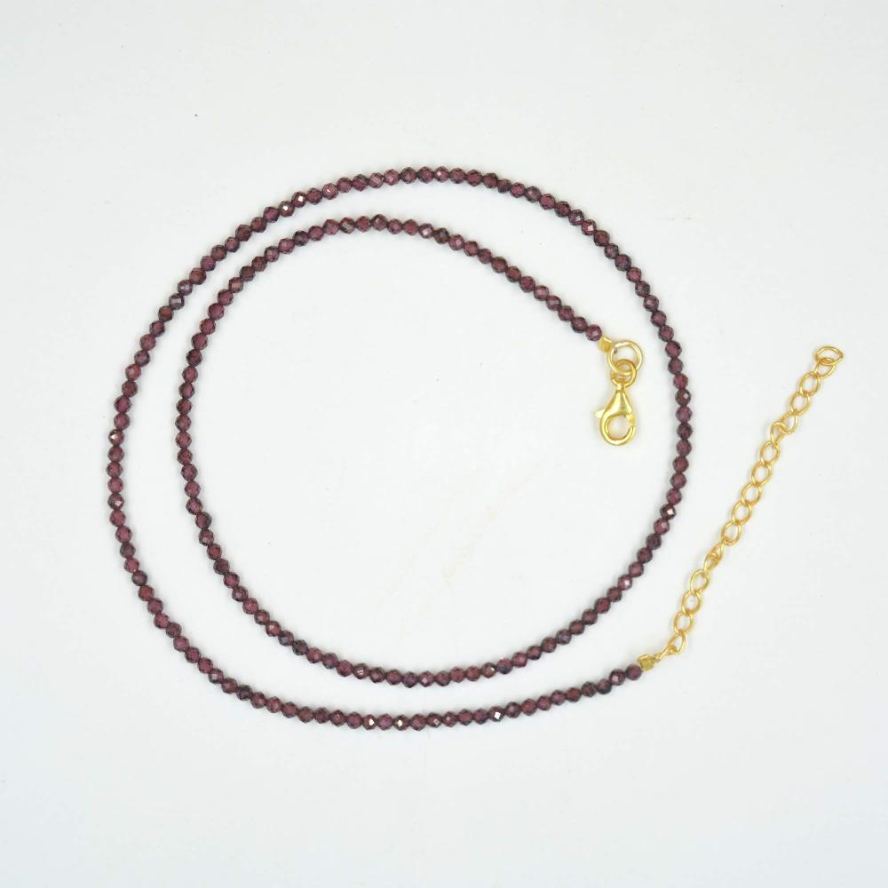 Gorgeous Natural garnet Gemstone Chain Wholesale necklaces women jewelry 925 sterling silver Gold Plated Chain Wholesaler