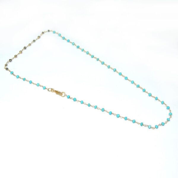 Turquoise with Pyrite Fancy Shape 925 Sterling Silver Necklace Custom Jewelry Necklace Chain For Fashion