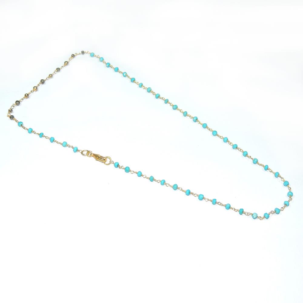 Turquoise with Pyrite Fancy Shape 925 Sterling Silver Necklace Custom Jewelry Necklace Chain For Fashion