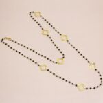 Black Spinel 36" Finding Fancy Shape Gold Plated Over Brass Necklaces Fashion Jewelry Necklace