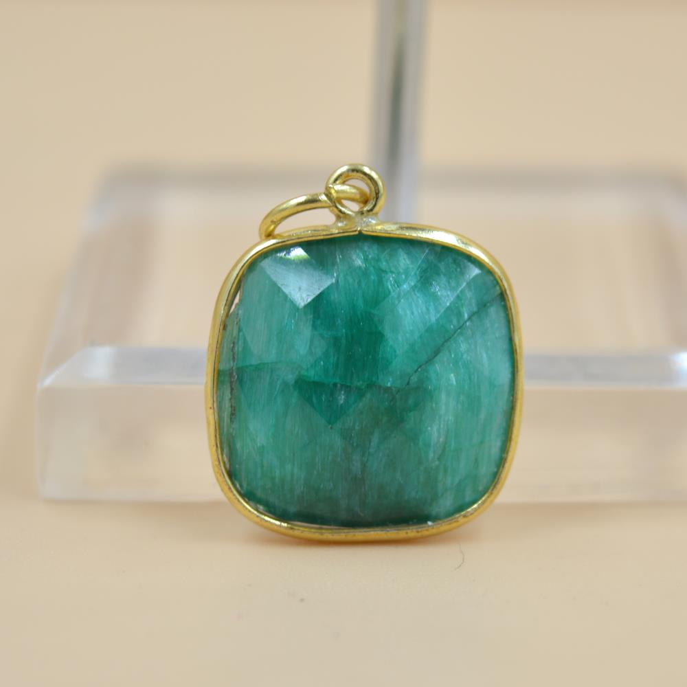 Natural 925 Sterling Silver Dyed Royal Emerald Gemstone Handmade Pendant Jewelry Making for wholesale for women and girls