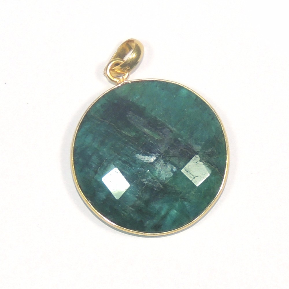 Elegant Dyed Emerald 925 Sterling Silver Pendant, Handmade Green Gemstone Pendant Jewelry For Suppliers & Manufacturer