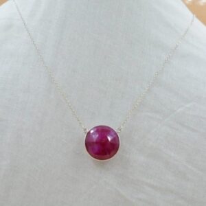 ruby Gemstone Silver Pendant round Shape 925 Sterling Silver silver Plated With Jewelry Buyers exclusive design necklace