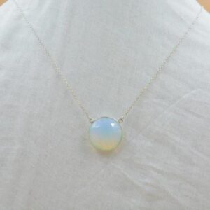 opalite Gemstone Silver necklace round Shape 925 Sterling Silver, silver Plated With Jewelry Buyers exclusive design necklace