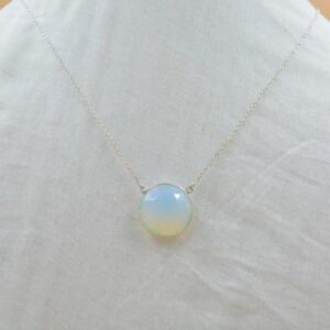 opalite Gemstone Silver necklace round Shape 925 Sterling Silver, silver Plated With Jewelry Buyers exclusive design necklace