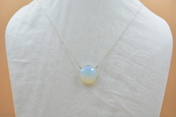 opalite Gemstone Silver necklace round Shape 925 Sterling Silver, silver Plated With Jewelry Buyers exclusive design necklace