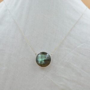laborite Gemstone Silver necklace round Shape 925 Sterling Silver, silver Plated With Jewelry Buyers exclusive design necklace
