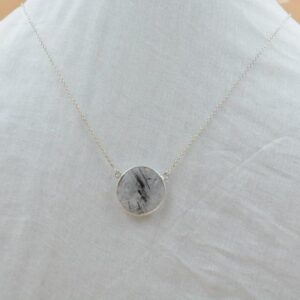 black rutile Gemstone Silver Pendant round Shape 925 Sterling Silver silverPlated With Jewelry Buyers exclusive design pendant
