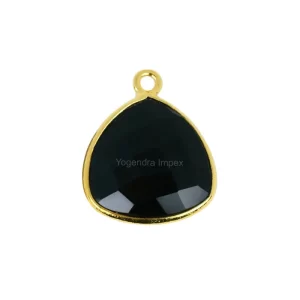 Vintage Dyed Emerald Gemstone Pendant Trillion Shape Sterling Silver, Handmade Gold Plated Bezel Pendant Jewelry For Suppliers