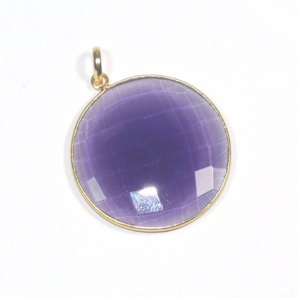 Amethyst Quartz Round Shape 925 Sterling Silver Pendant fashion natural look round shaped purple colour beautiful pendant