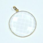 Round Shape Crystal Gemstone 925 Sterling Silver Pendant 18k Gold Plated Bezel Pendant For Wholesale Suppliers