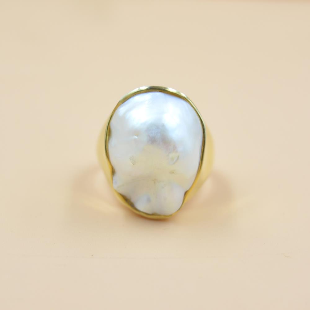 Party surprise gift fashion charm silver jewelry wholesale natural freshwater pearl dyed pearl fine jewelry ring for sale