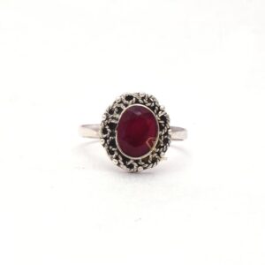 Natural Ruby Gemstone 925 Sterling Silver Handmade Ring, Bezel Set Boho Silver Wedding Ring For Suppliers & Manufacturer