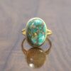Gorgeous 18k Gold Plated Green Amazonite Oval Gemstone Rings/925 Sterling Silver Amazonite Rings Wholesale Supplier